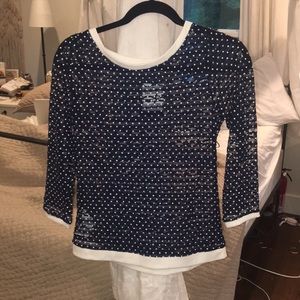 French Promod Polka Dot Crew Neck